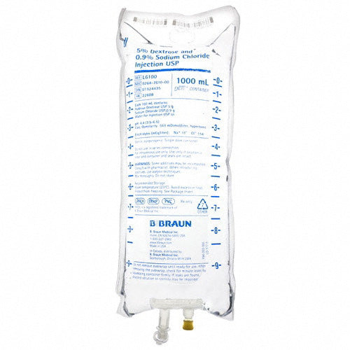 B. Braun L6101 5% Dextrose and 0.9% Sodium Chloride Injection USP, 500 mL