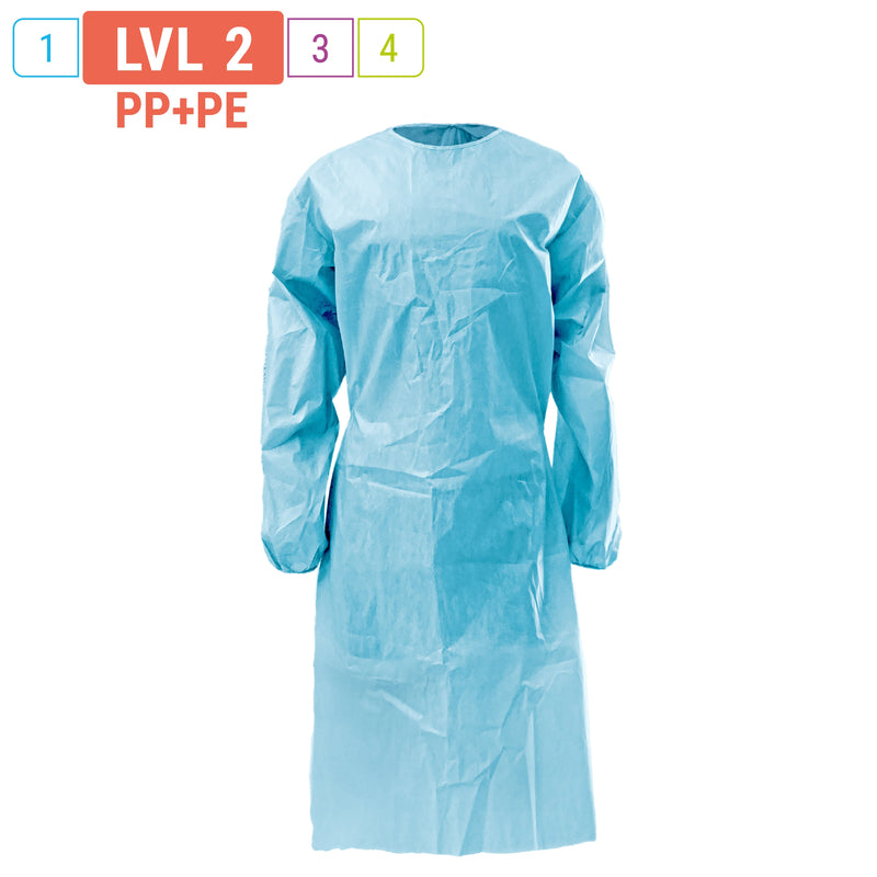 PG200 Cobalt™ AAMI Level 2 Isolation Gown PE+PP 35gsm